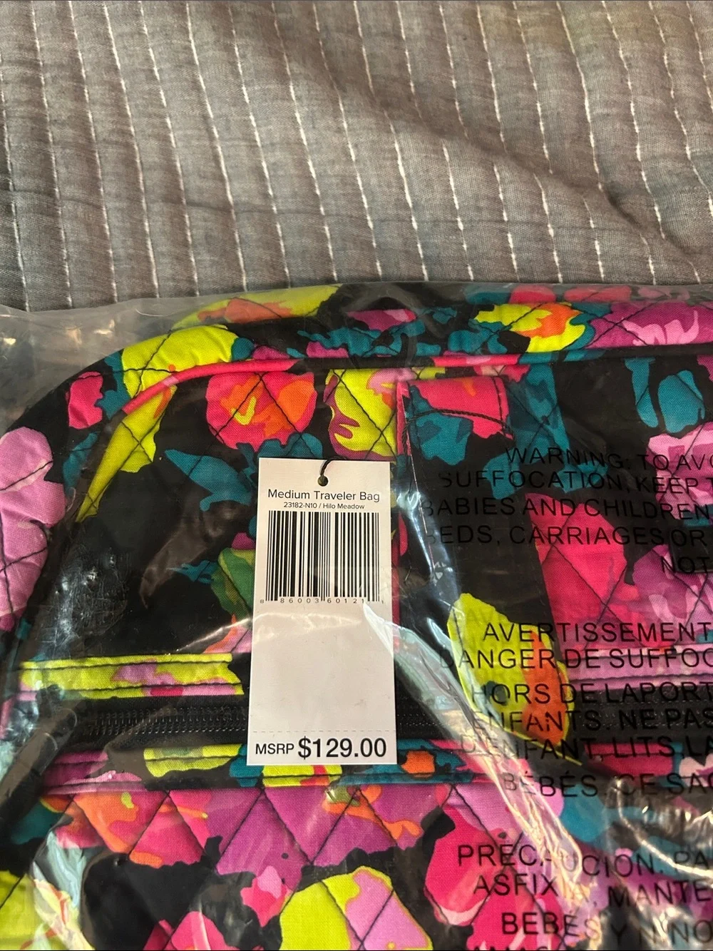 Vera Bradley Floral Quilted Cosmetic Case - Pink Multi on Black